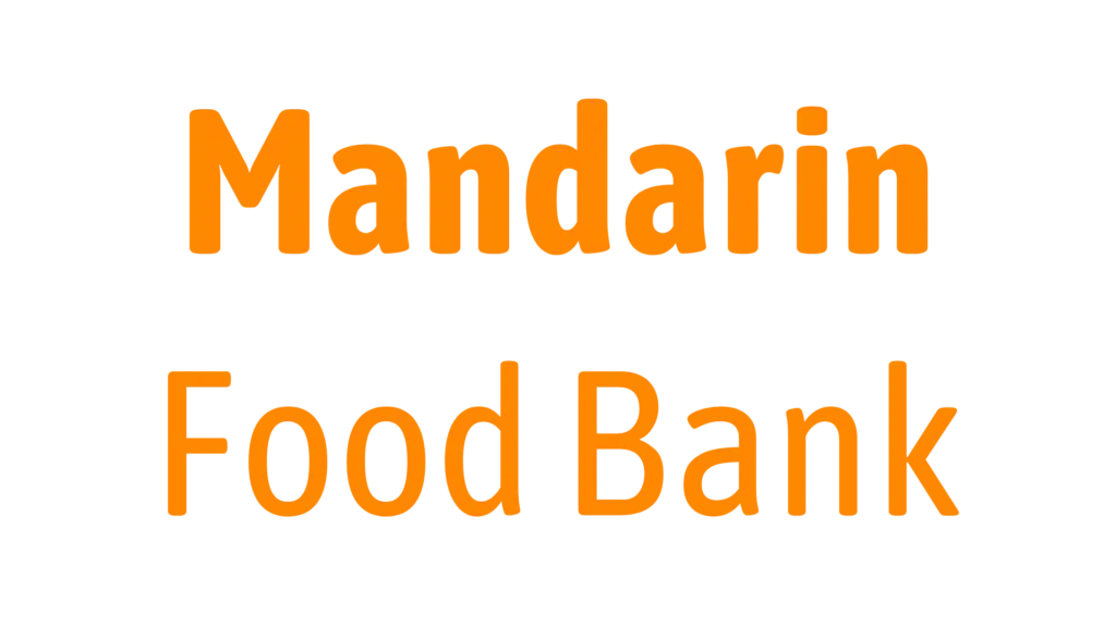 Mandarin Food Bank logo in orange, representing community support and partnership with Jacksonville Bedding's charitable initiatives.