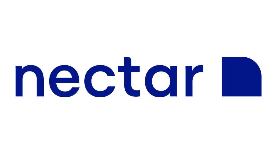 Nectar logo in blue, representing a brand associated with mattresses and bedding products.